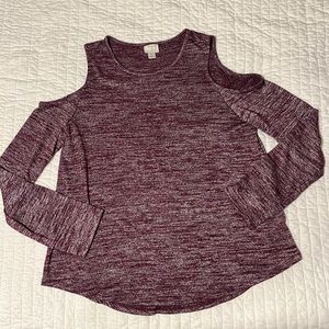 Medium Purple shoulder cut out long sleeve blouse from Target’s brand A New Day
